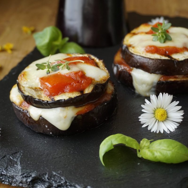 Mini Eggplant Parmigiana Towers
