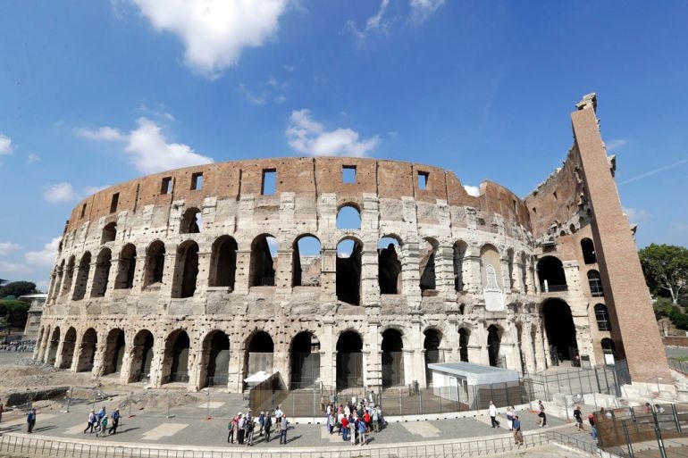 Italian police say man filmed carving name on Colosseum from UK