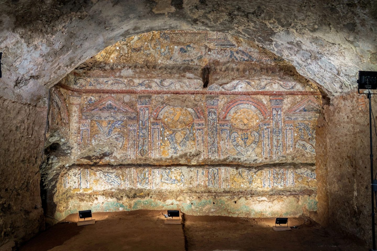 This 2,300-year-old mosaic made of shells and coral has just been found buried under Rome