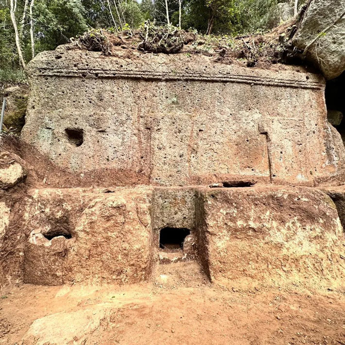 Giant Tomb Uncovered at Etruscan Necropolis in Italy