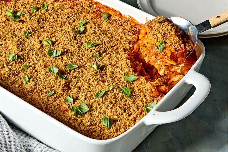 Chicken Parmesan Orzo Bake
